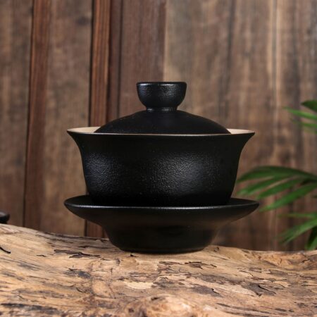 Black Glazed "Rain Drops" Gaiwan for Gong Fu Tea Brewing