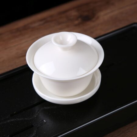 Classic White Porcelain Gaiwan with Nature Infuse Logo * 90ml