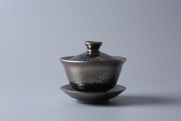 Jianzhan "Oil Spot" Hand-Made Stoneware Gaiwan