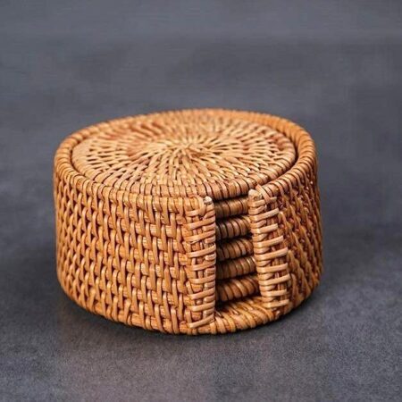 Hand-Woven Grass Coaster Set * Set of 6