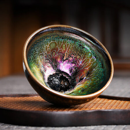 Jianzhan "Iridescent Flame" Hand-Made Stoneware Cup by Lin Jian Feng