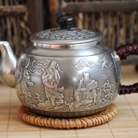 Pure Silver 999 "Eight Immortals Cross the Sea" Teapot * 210ml