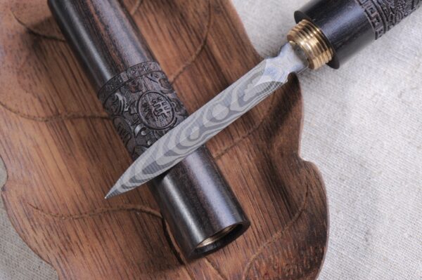 Wenge Wood "Dragon Pillar" Steel Prying Tool for Pu-erh Tea