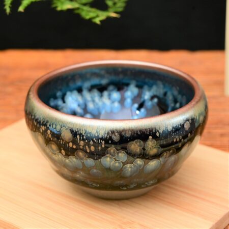 Jianzhan "Blue Plasma Orb" Stoneware Cup by Yu Qiong Qin