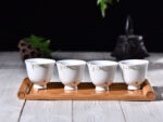 "Bamboo on White" Cups for Tea * Set of 4