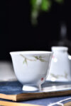 "Bamboo on White" Cups for Tea * Set of 4