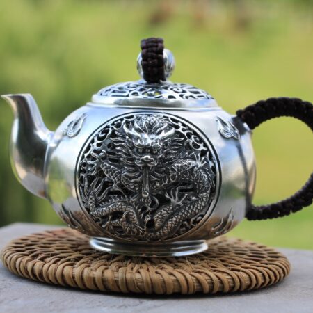 Pure Silver 999 "Lou Kong Dragon" Teapot