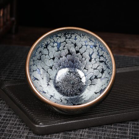 Jianzhan "Peony Lantern" Hand-Made Stoneware Cup by Peng Neng Hua