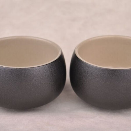 Black Glazed Ben Shan Clay Cups * Set of 2